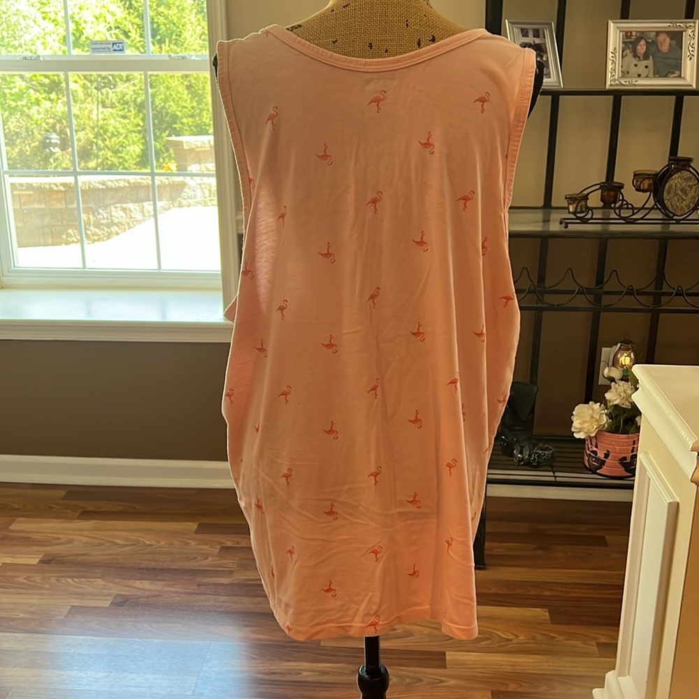 πFINAL PRICEβΌοΈ Old navy size XL long light pink with pink flamingos tank top - Picture 4 of 4